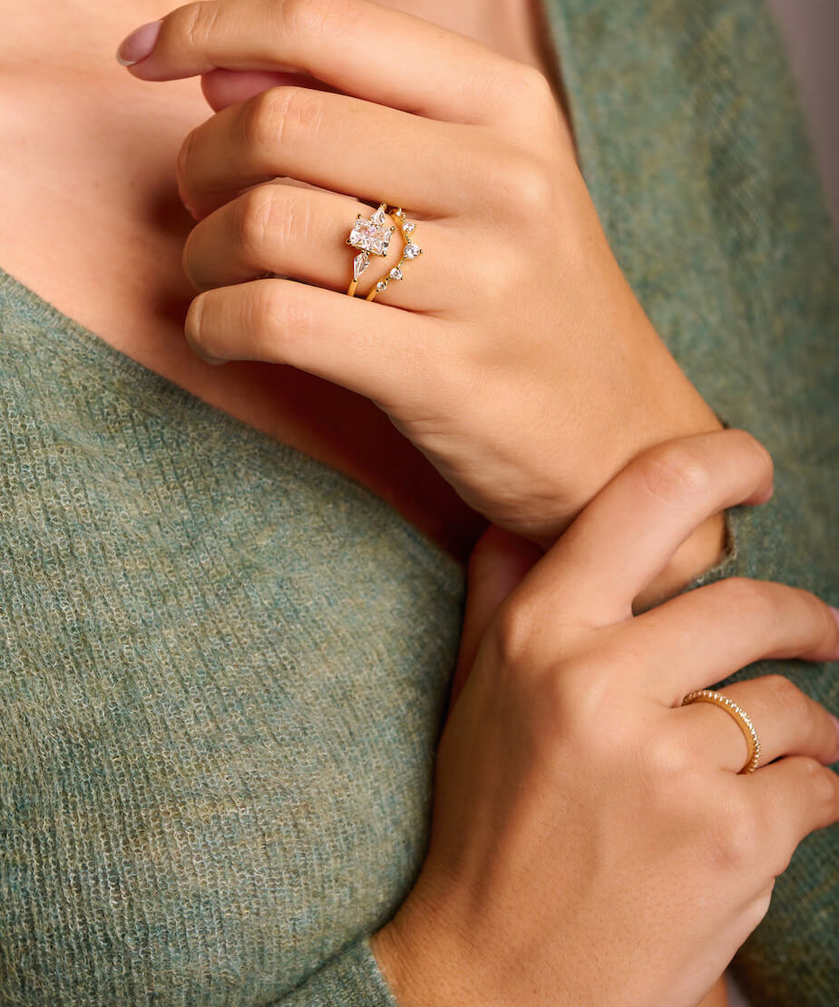Brilliant Round Wishbone | Stacking Ring