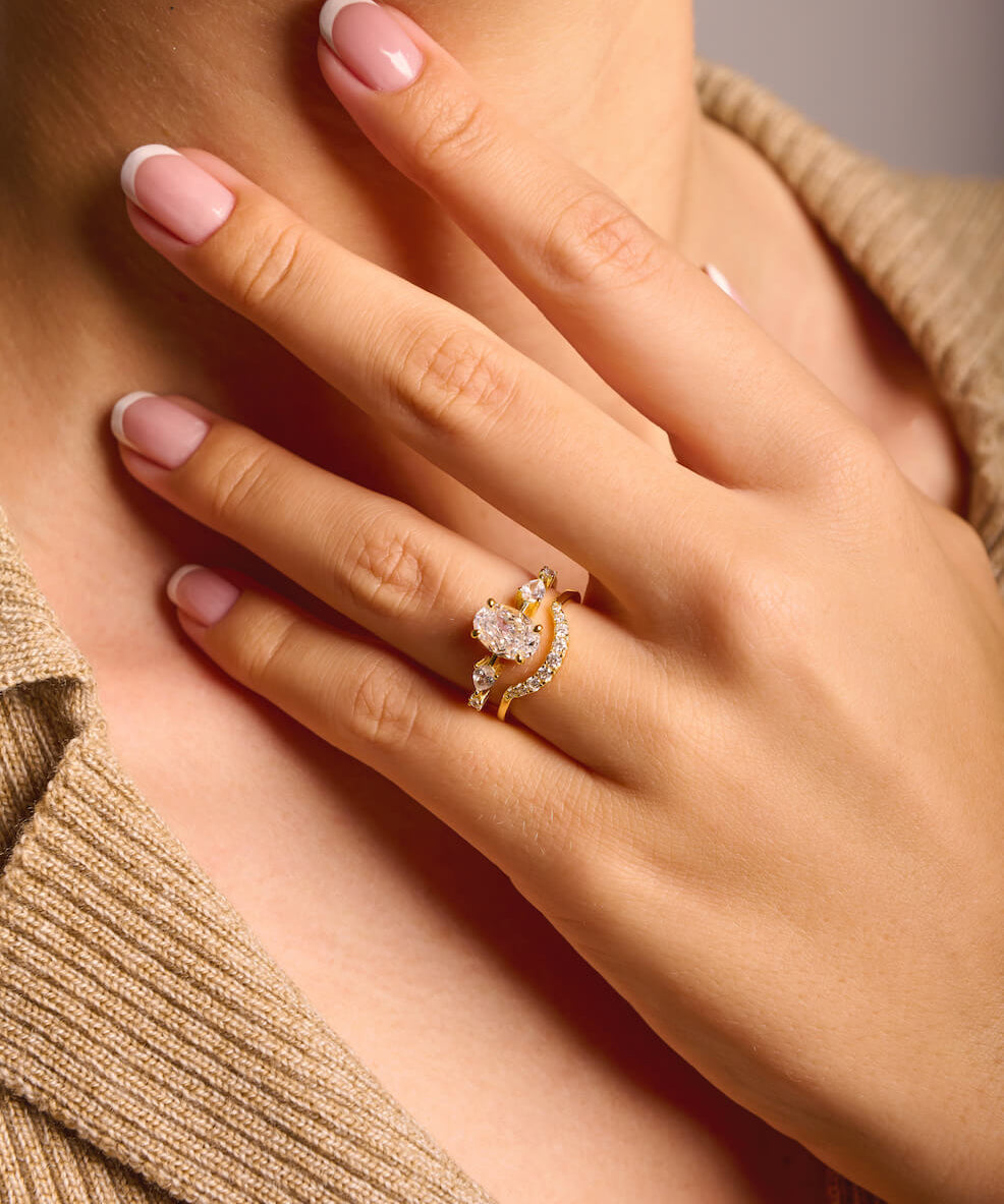 Pavé Horseshoe | Stacking Ring