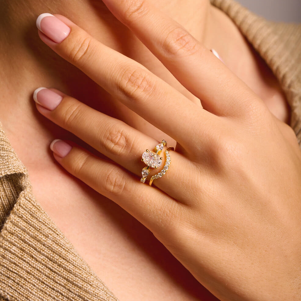 Pavé Horseshoe | Stacking Ring