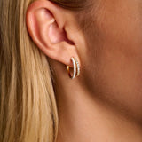 Mini Enamel Double Hoop Earrings