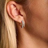 Mini Enamel Double Hoop Earrings