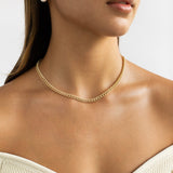 Pave Mini Curb Chain Necklace