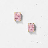Crushed Ice Rectangular Stud Earrings