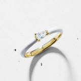 Enamel Side Pear Ring