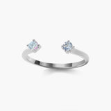Dainty Duo Brilliant Round Open Ring