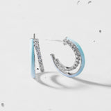 Mini Enamel Double Hoop Earrings