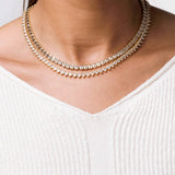 Emerald Bezel Tennis Necklace