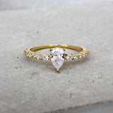 Dew Dainty Pear-cut Ring