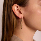 Half Pave Chain Earrings