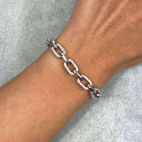 Half Pavé Chain Link Bracelet