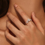 Pavé Wishbone V | Stacking Ring