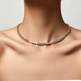 Emerald Bezel Tennis Necklace