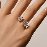 Emerald X Pear Open Ring