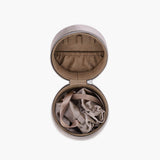 Round Velvet Travel Jewelry Case with Pouch