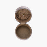 Round Velvet Travel Jewelry Case with Pouch