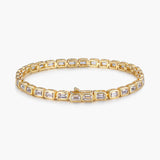 Bezel Emerald Tennis Bracelet