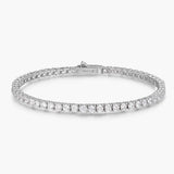 Mens Sterling Silver Tennis Bracelet (2.5mm)