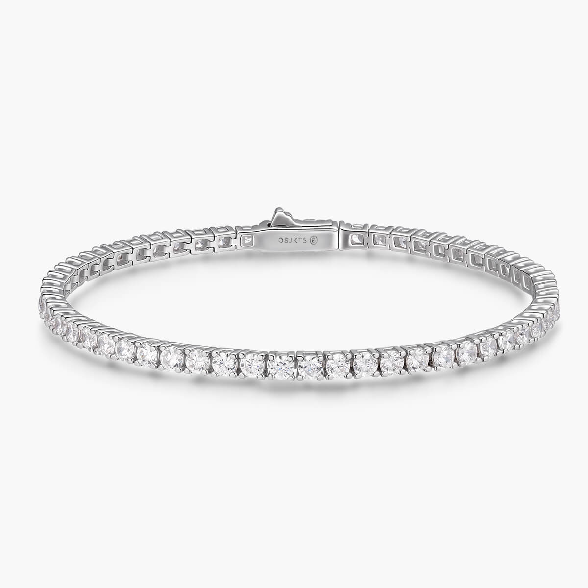 Mens Sterling Silver Tennis Bracelet (2.5mm)