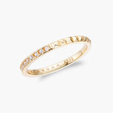 Half Pyramid Half Pave Stacking Ring