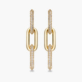 Half Pave Chain Earrings