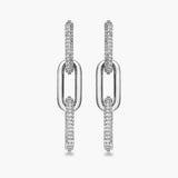 Half Pave Chain Earrings