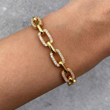 Half Pavé Chain Link Bracelet