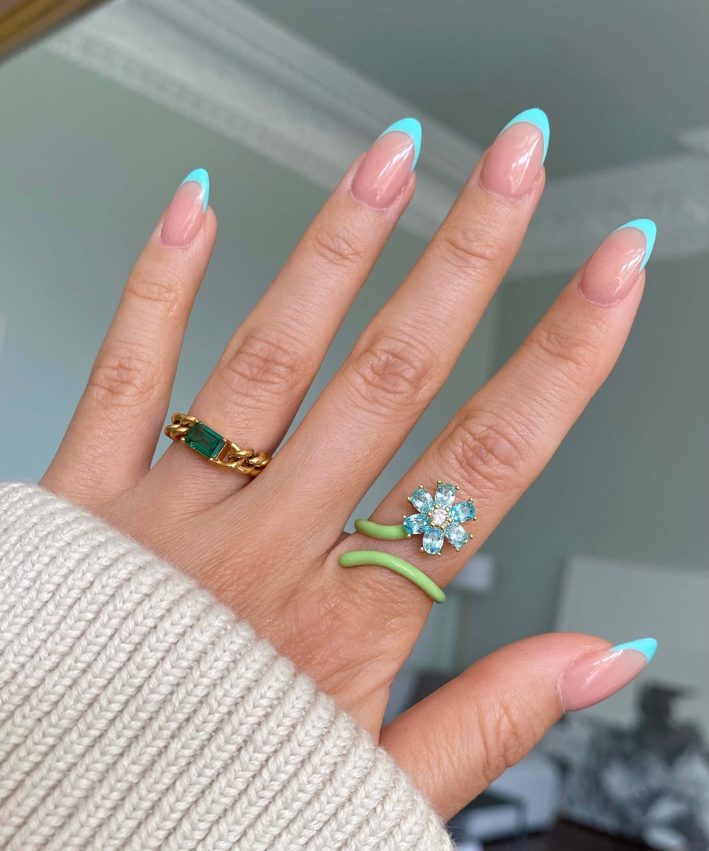 Emerald-cut Chain Ring | Emerald Green