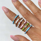 Enamel Side Pear Ring