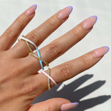 Enamel X Pave Link Ring