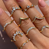 Brilliant Round Wishbone | Stacking Ring