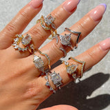 Crushed Ice Pear Trio | Centrepiece Ring