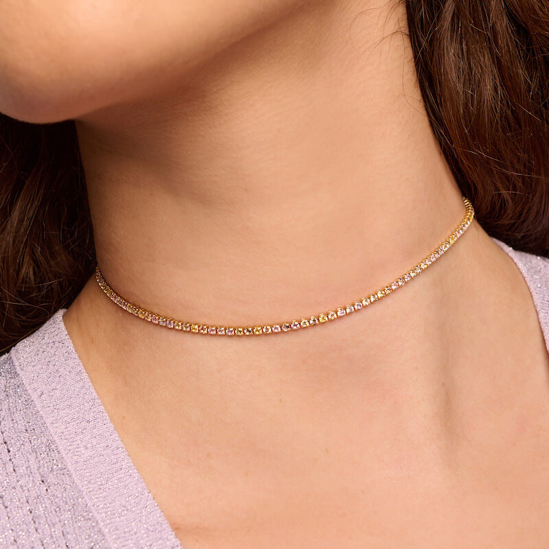 Linea Pastel Crystal Choker (2mm)