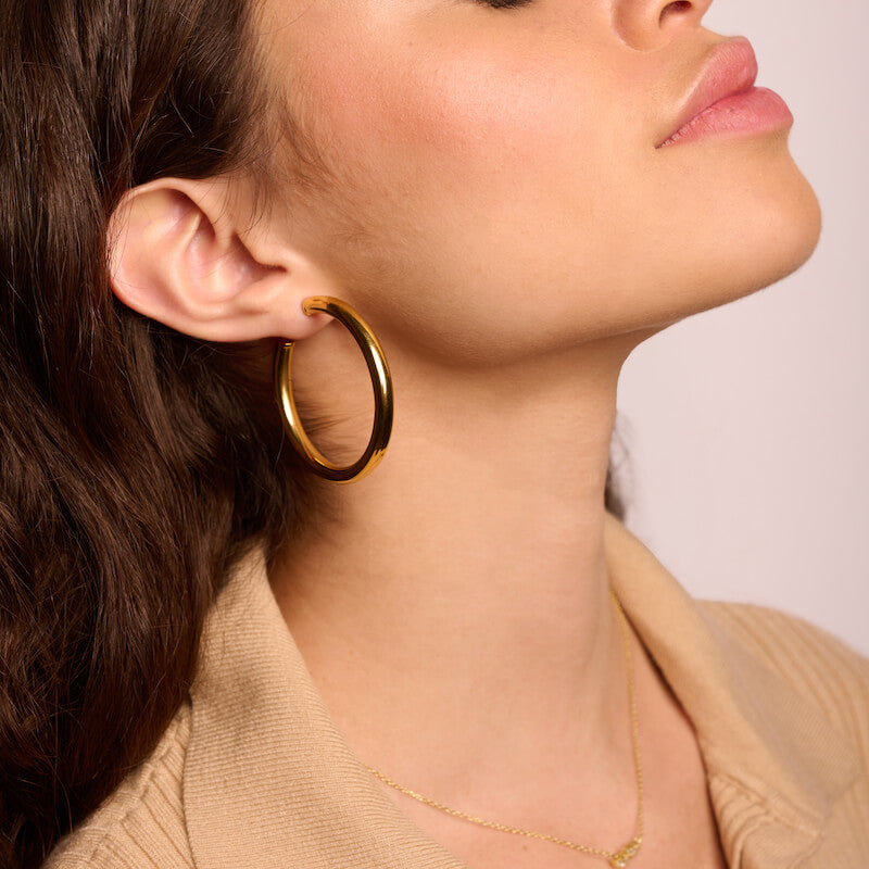 Large Classic tube hoop earrings
