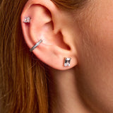 Emerald Cut Studs (Pair) - Sterling Silver