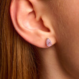 Crushed Ice Pear Stud Earrings