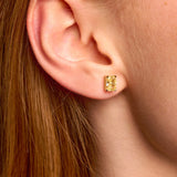 Crushed Ice Rectangular Stud Earrings