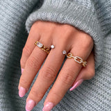 Emerald-cut Chain Ring