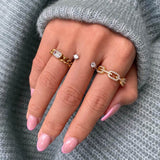 Dainty Duo Brilliant Round Open Ring