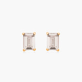 Emerald Cut Studs (Pair) - Sterling Silver