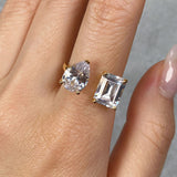 Emerald X Pear Open Ring