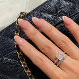 Crushed Ice Rectangle Side Kite | Centrepiece Ring